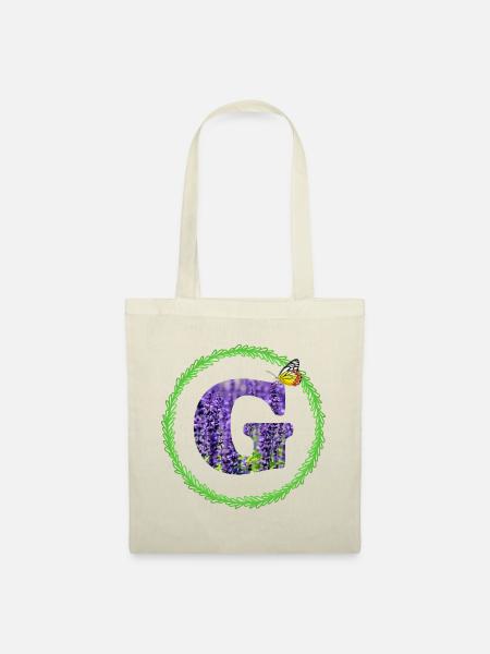 lavendel g - Stoffbeutel - Natur