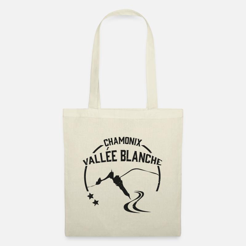 aiguille du midi chamonix retro - leewarddesign - Stoffbeutel - Natur