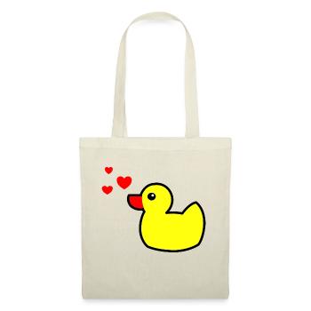 Squeaky Duck Yellow Valentine's Day 2 - Tote Bag - nature - Front