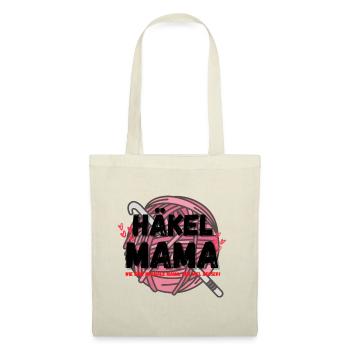 Häkelmama! Häkeln Mutter rosa Herz rot pink Mama - Stoffbeutel - Natur - Vorne