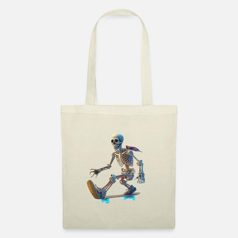 Skeleton-skateboarder - Sac en tissu - nature
