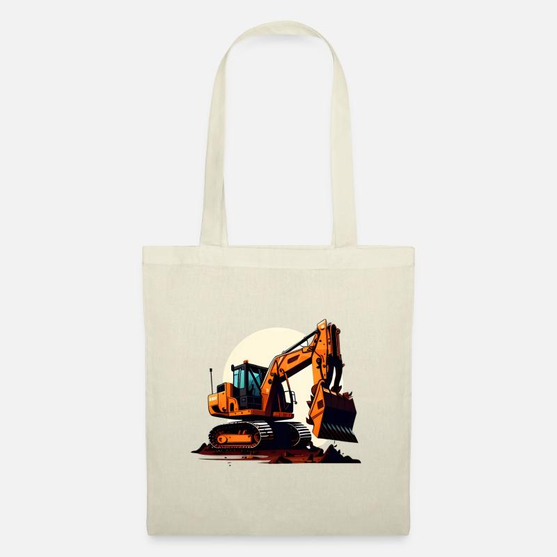 Bagger| Schaufelbagger | Retro - Stoffbeutel - Natur