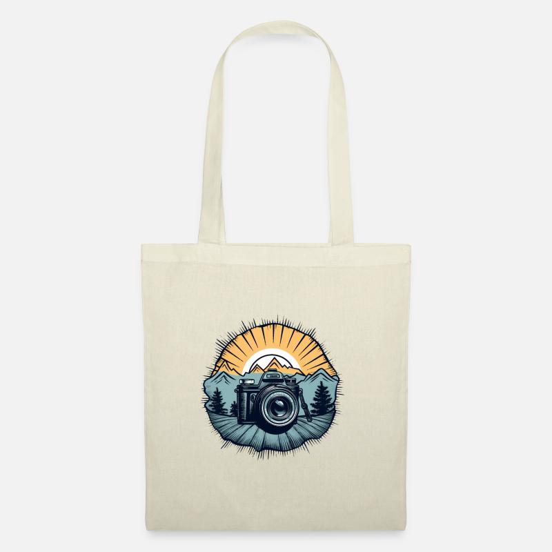 Logo de caméra rétro cool - Sac en tissu - nature