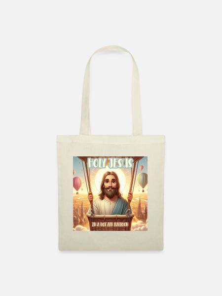Heiliger Jesus in einem Heißluftballon - Stoffbeutel - Natur