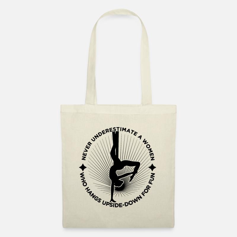 Never Underestimate A Women Who Hangs Upside-Down - Tote Bag - nature