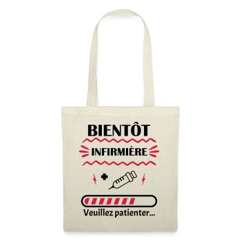 Bientôt Infirmière pour futures infirmière - Sac en tissu - nature - Devant