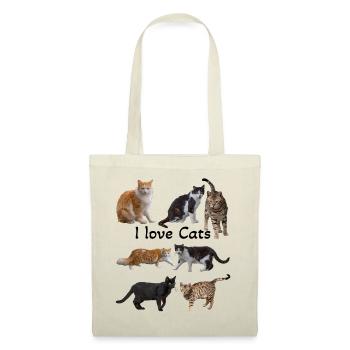 J’adore les chats, quatre types de chats, la photographie - Sac en tissu - nature - Devant