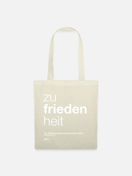 zufriedenheit hoch - Stoffbeutel - Natur