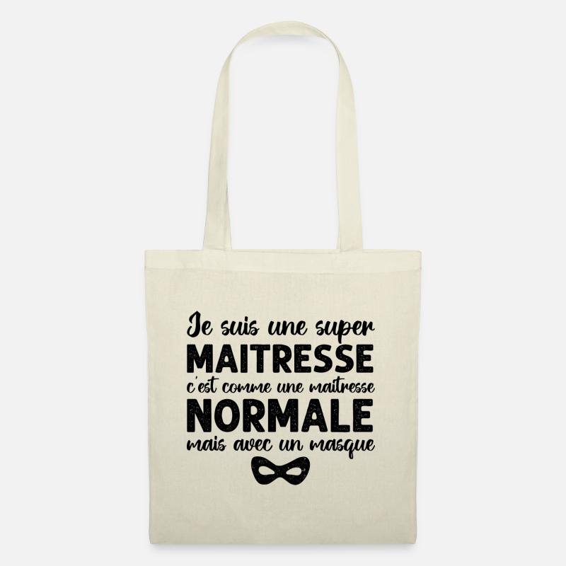 Super maitresse cadeau maîtresse d' école - Sac en tissu - nature