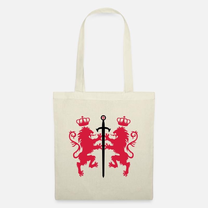 2 Loewen + sword crown heraldic animals 2c - Tote Bag - nature