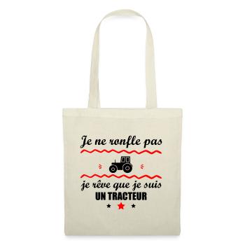 je ne ronfle pas je suis un tracteur, agriculteur - Sac en tissu - nature - Devant