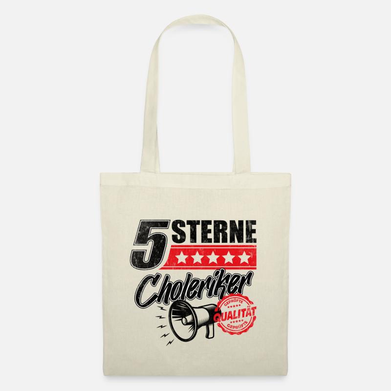 5 Sterne Choleriker Schreihals Büro Geschenkidee - Stoffbeutel - Natur