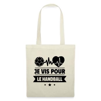 Je vis pour le handball,Handball,Handballeur - Sac en tissu - nature - Devant