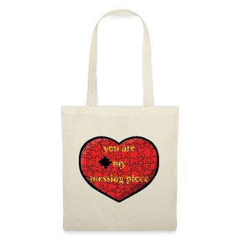 Puzzeltes Herz - Sac en tissu - nature - Devant