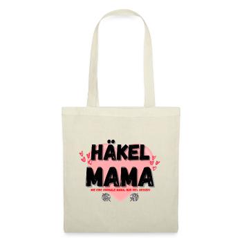 Häkelmama! Häkeln Mutter rosa Herz rot Herzen Mama - Stoffbeutel - Natur - Vorne