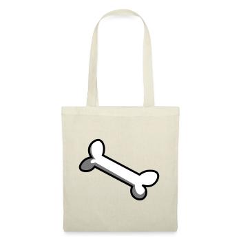 Knochen / Hundeknochen / Bone / os / Geschenkidee - Stoffbeutel - Natur - Vorne