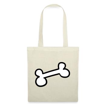 Chien dog bone Os de chien - Sac en tissu - nature - Devant