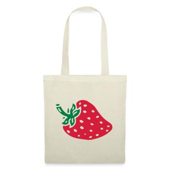 Erdbeere Strawberry Frucht Fruit Sommer - Stoffbeutel - Natur - Vorne