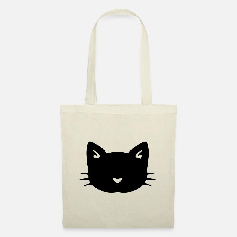 Katze Katzengesicht Katzenkopf Kätzchen Kater - Stoffbeutel - Natur