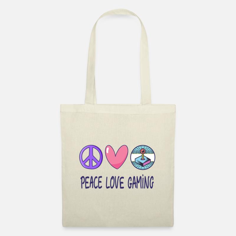 Frieden Liebe Gaming - Stoffbeutel - Natur