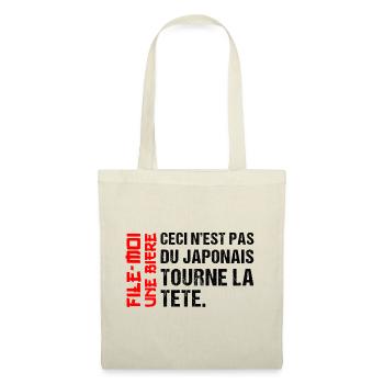Ceci n' est pas du Japonais humour bière cadeau - Sac en tissu - nature - Devant