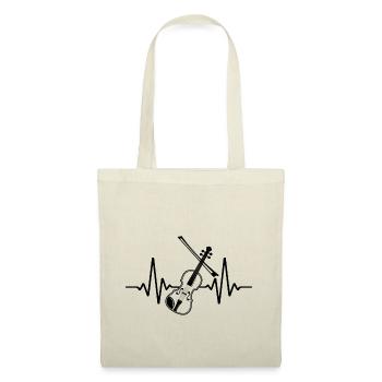 Violin Heartbeat Retro Violin Violinist - Tote Bag - nature - Front