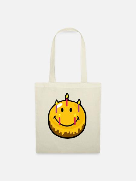 Smiley Birthday Cake - Stoffbeutel - Natur