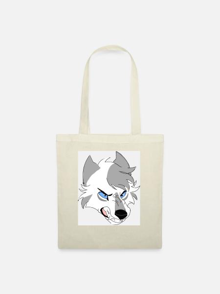 Aggressiver Wolf - Stoffbeutel - Natur