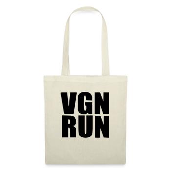 Vegan Run Geschenk Geburtstag Statement Sport Lauf - Stoffbeutel - Natur - Vorne