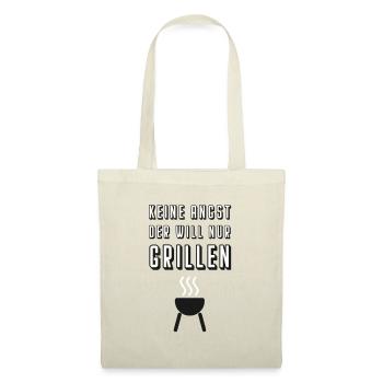Grillen Essen Wurst Steak Kohle Sommer Campen - Stoffbeutel - Natur - Vorne