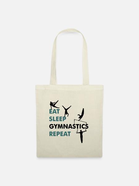 Eat, Sleep, Gymnastics, Repeat - Männer Turnen - Stoffbeutel - Natur