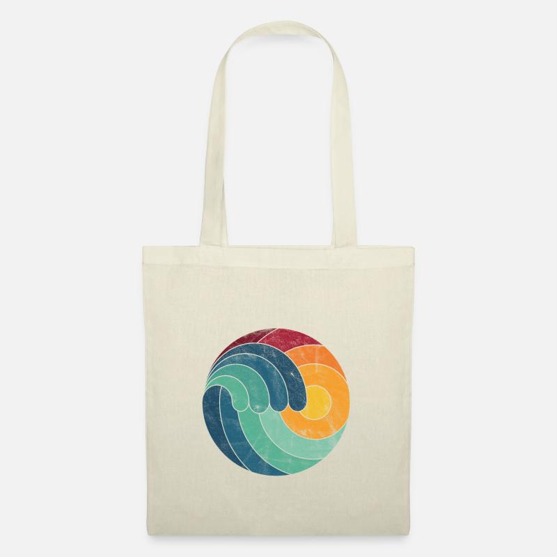 Summerfeeling Surfer Welle Retro Vintage Geschenk - Stoffbeutel - Natur
