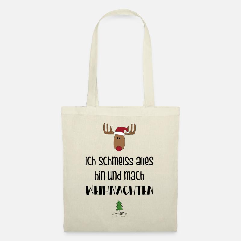 Lustige Geschenkidee zu Weihnachten - Stoffbeutel - Natur
