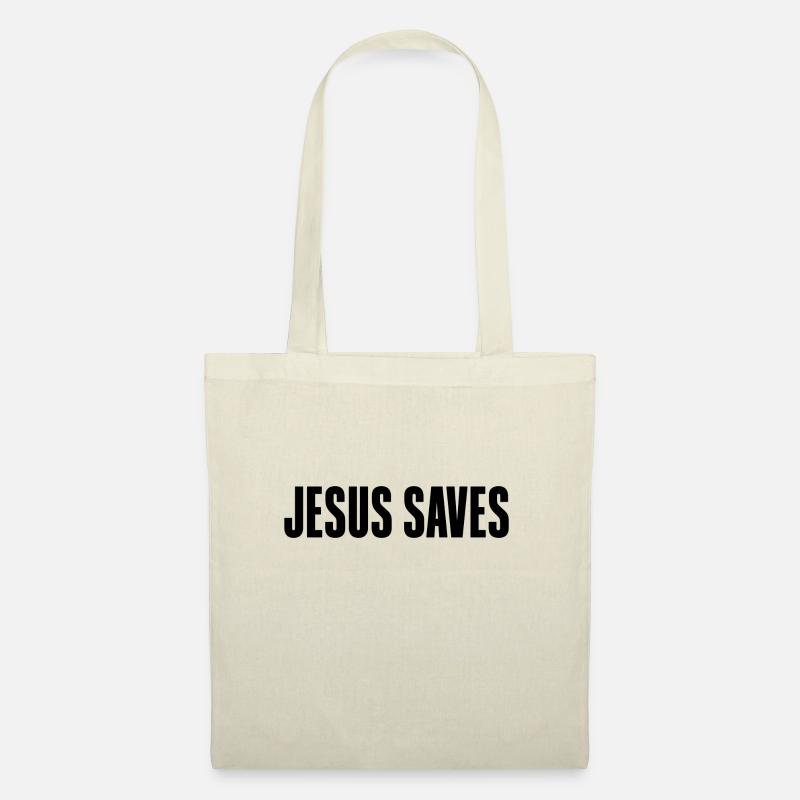 JESUS SAVES - Stoffbeutel - Natur