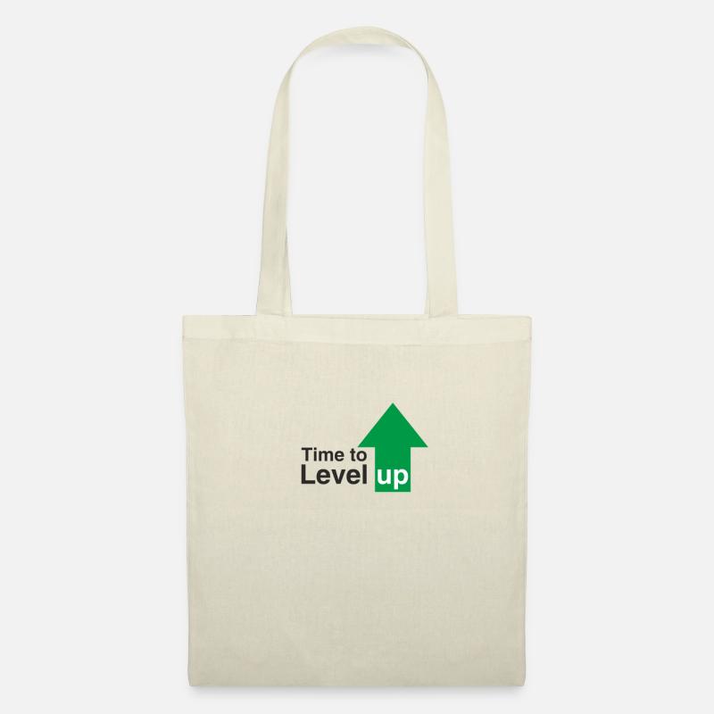 Time to Level Up - Geschenk - Stoffbeutel - Natur