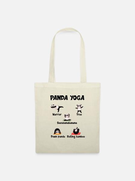 Lustiges Panda Yoga Humor Geschenkidee - Stoffbeutel - Natur