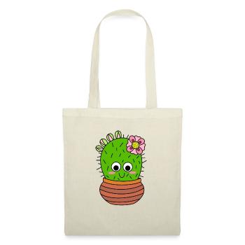 Cactus Chunky Avec Fleur Rose Et Bourgeons - Sac en tissu - nature - Devant
