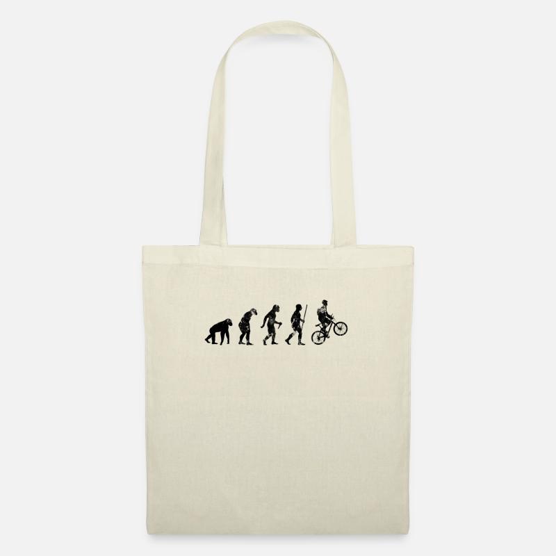 Fahrrad Evolution Affe Mensch Homo bicycle - Stoffbeutel - Natur