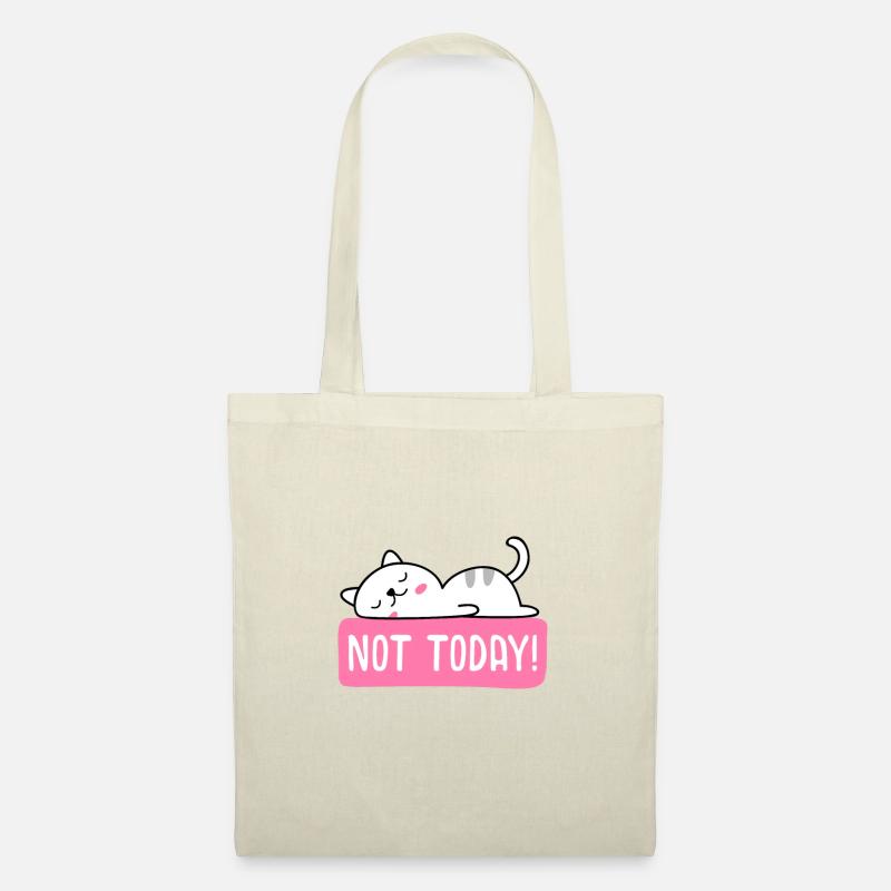 Katzendesign "NOT TODAY" - Stoffbeutel - Natur