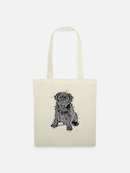 süßes Mops Welpe Geschenkidee Möpse Pug Shirt - Stoffbeutel - Natur