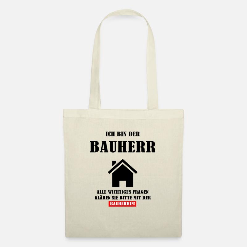 Ich bin der Bauherr Geschenk zum Richtfest - Stoffbeutel - Natur
