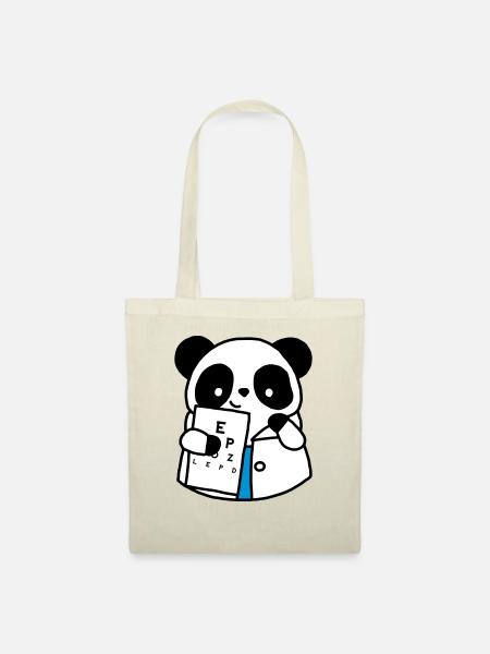 Augenarzt Optischer Panda - Stoffbeutel - Natur