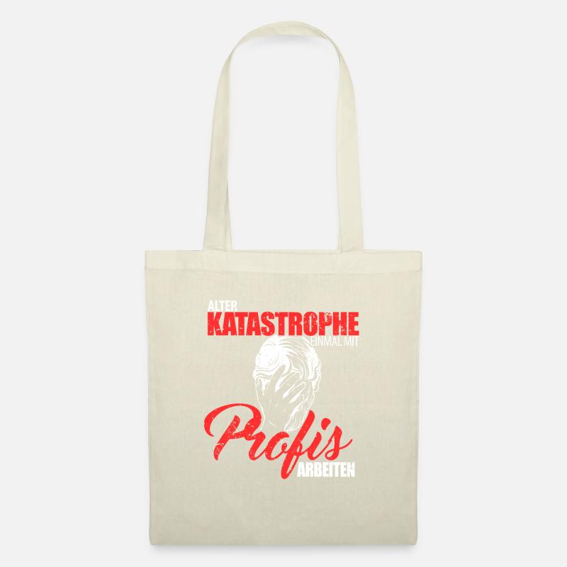 Alter Katastrophe einmal mit Profis Baustelle - Stoffbeutel - Natur