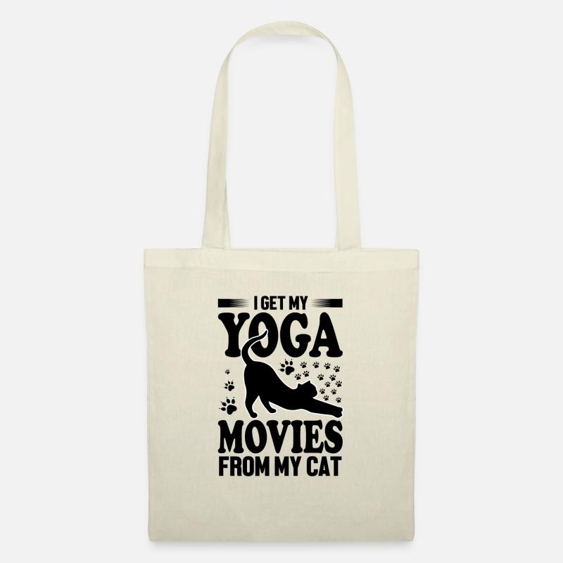Yoga mit Katze - Stoffbeutel - Natur
