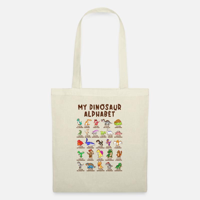 Dinosaurier Alphabet Lernen Abezear Geschenk - Stoffbeutel - Natur