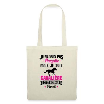 Je ne suis pas parfaite mais je suis cavalière - Sac en tissu - nature - Devant