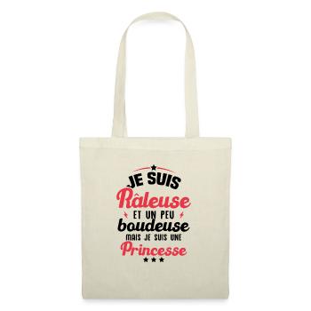 Un peu boudeuse mais je suis une princesse - Sac en tissu - nature - Devant