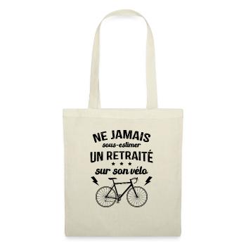 Un Retraité Sur Son Vélo Humour Retraite Cycliste - Sac en tissu - nature - Devant