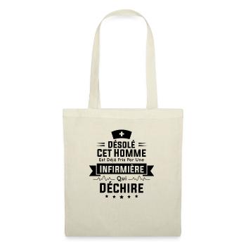 Cet Homme Est Déjà Pris Par Une Infirmière - Sac en tissu - nature - Devant