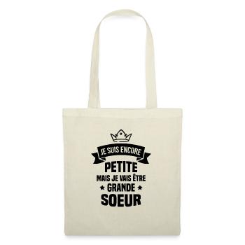 Je vais être une grande soeur - Sac en tissu - nature - Devant